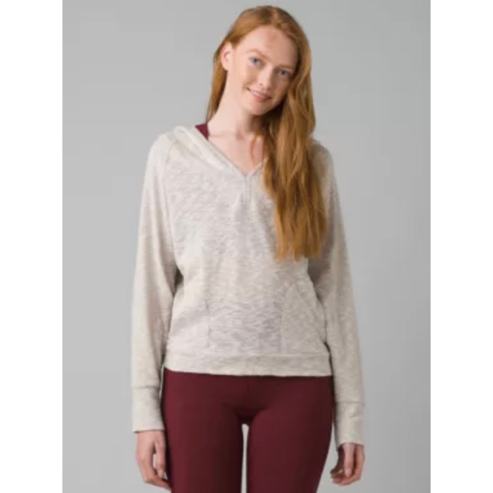 Prana Frieda Hooded Top - Oatmeal sz L (M fit)